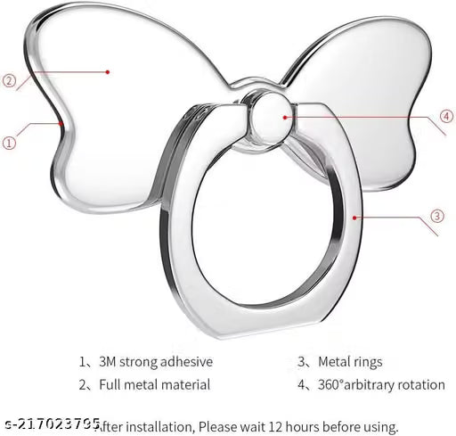 Silver Metal 360 Degree Rotating Phone Ring Kickstand