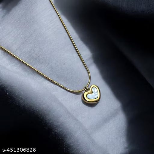 Rose Gold White Heart Pendant Necklace