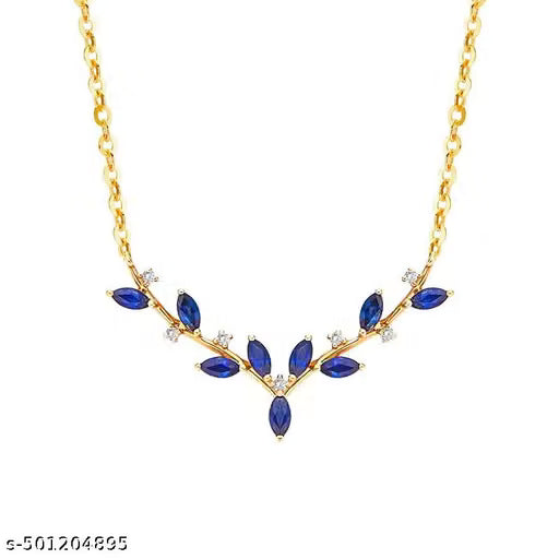Blue Stone Gold Plated Pendant Necklace