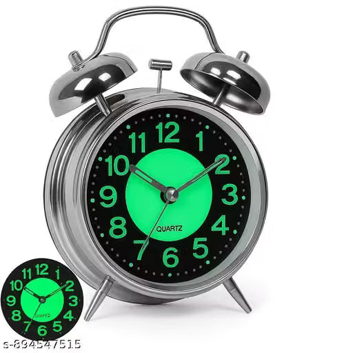 Silver Twin Bell Table Alarm Clock