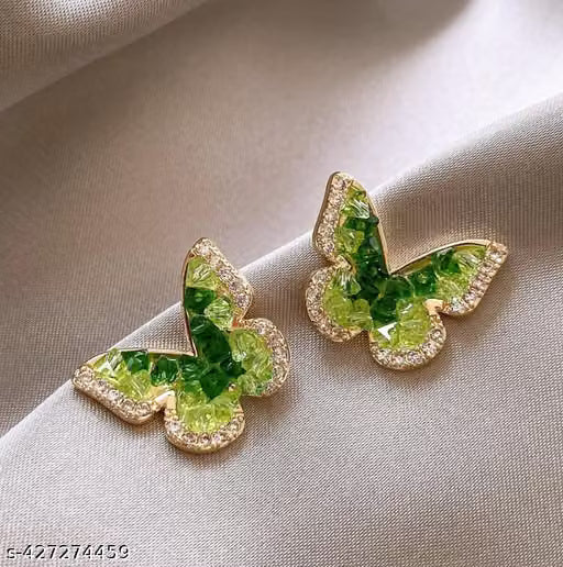 Green Butterfly Fashion Earrings