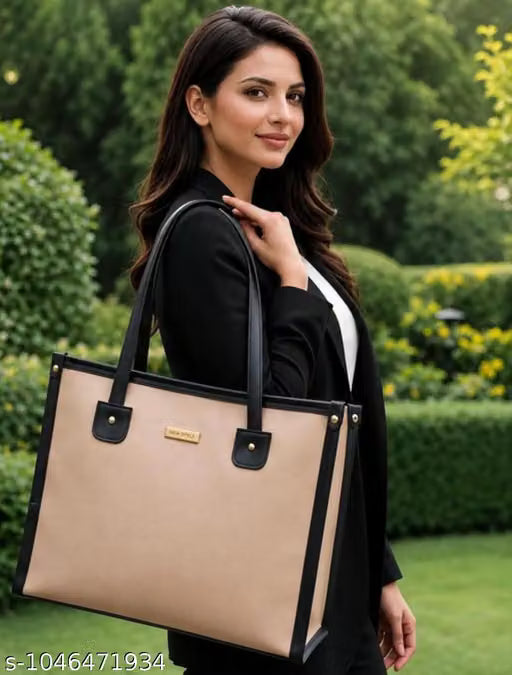 Quilted Cream Tote Handbag