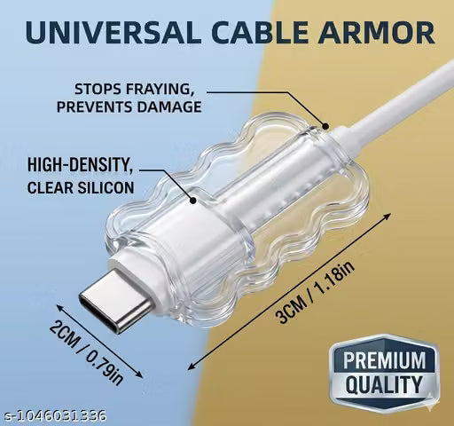 4-Piece Metallic Spiral Charging Cable Protector Set