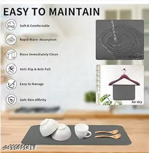 40 x 60cm Silicone Dish Drying Mat for Kitchen Counter