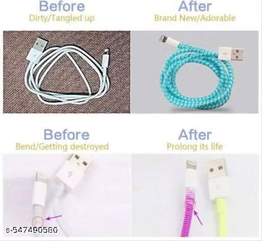 2-Piece 1.5-Metre Multicolour Spiral Cable Protector Set