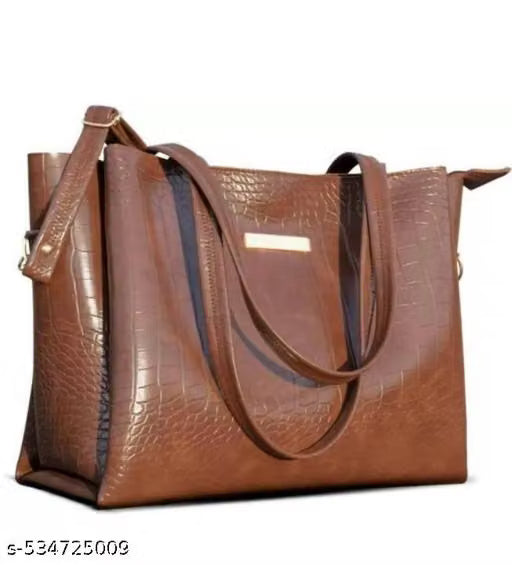 Crocodile-Texture Tote Handbag