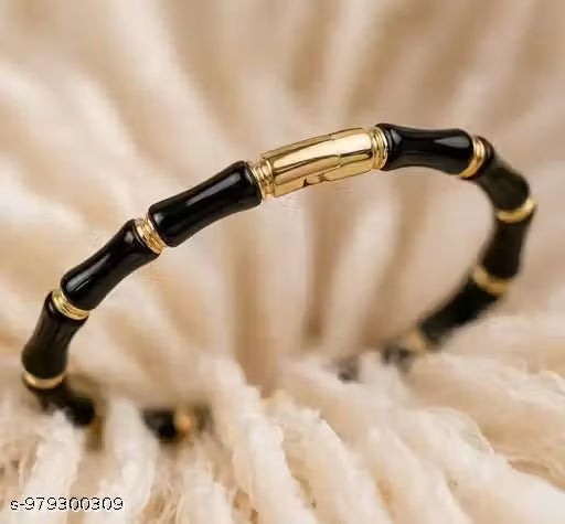 Black and Gold Evil Eye Statement Kada