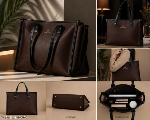Textured Brown for women Laptop Tote Bag