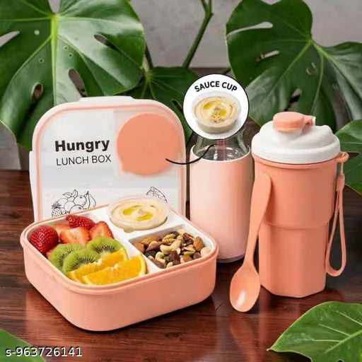 800ml Plastic Lunch Box with 400ml Water Bottle Combo