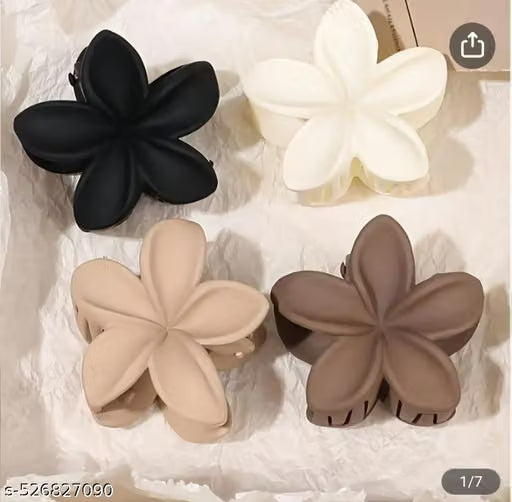 Multicolor Korean Style Flower Hair Claw Clip Set of Four
