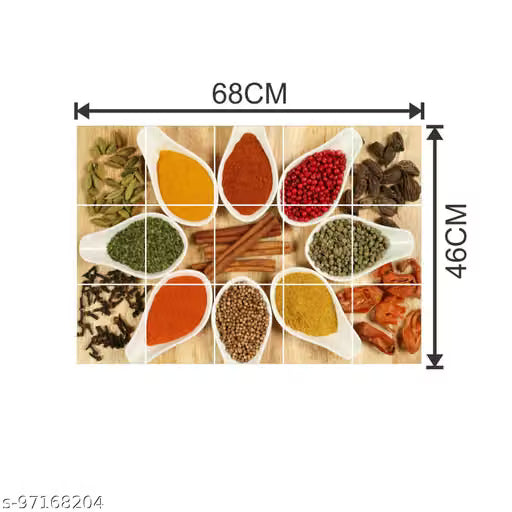 Sticker Yard Kitchen Tiles Sticker Oil/Waterproof Self Adhesive Colourful PVC Kitchen Sticker/Wallpaper/Poster Size - 68X46 CM #4