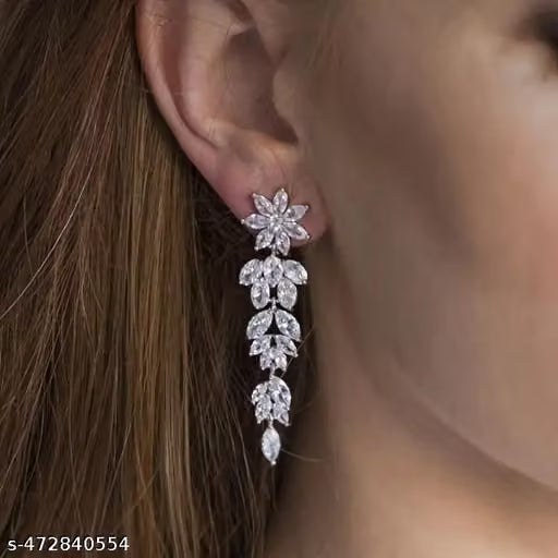 Silver Plated Contemporary Statement Earrings