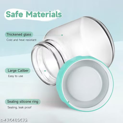 Set of 2 Glass Storage Jars with Airtight Steel Lids, 300 ml