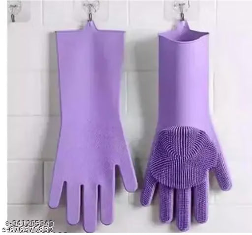 Reusable Silicone Dishwashing Gloves for Household Cleaning