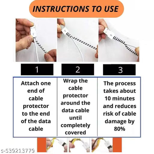 1.5-Metre Shiny Black Spiral Charging Cable Protector