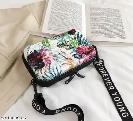 Printed White Crossbody Sling Bag