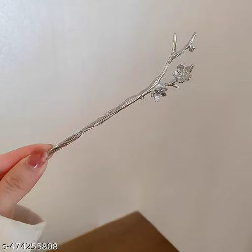 Silver Cherry Blossom Branch Hair Stick