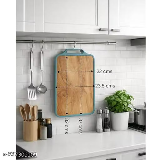 Double-Sided Stainless Steel and Wooden Chopping Board with Handle