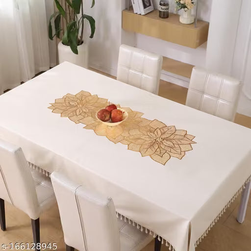 Gold PVC Table Runner for Dining Table Decor