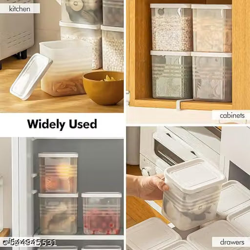 Set of 6 800ml Fridge Storage Containers with Lids