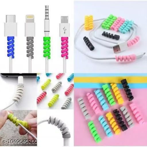 12-Piece Multicolour TPU Spiral Charging Cable Protector Set