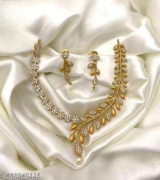Gold Plated American Diamond Occasion Necklace Set