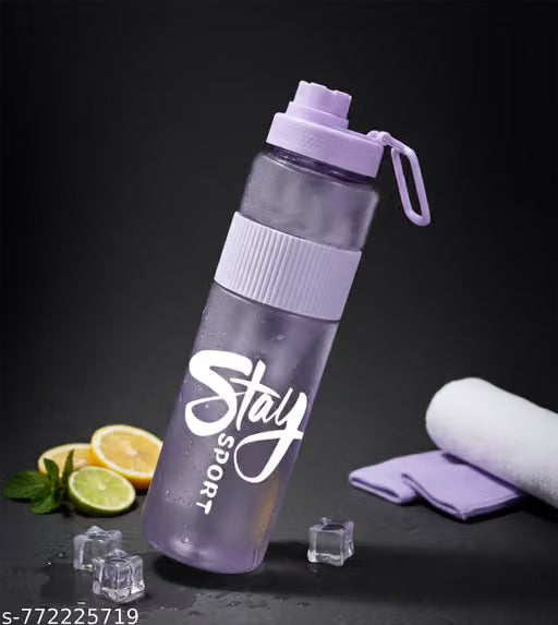 1L Plastic Water Bottle with Rubber Grip – Purple