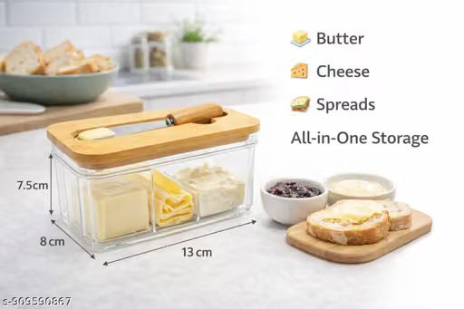 Butter Storage Container with Integrated Knife