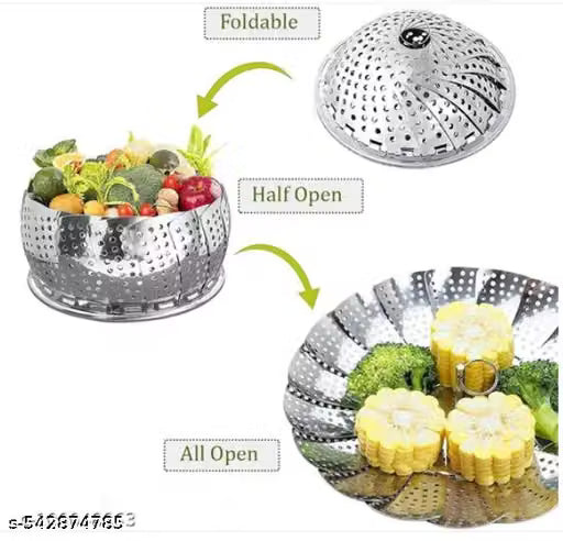 Foldable Stainless Steel Vegetable Steamer Basket
