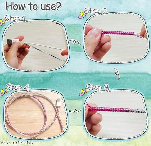 2-Piece 1.5-Metre Triple-Colour Spiral Cable Protector Set