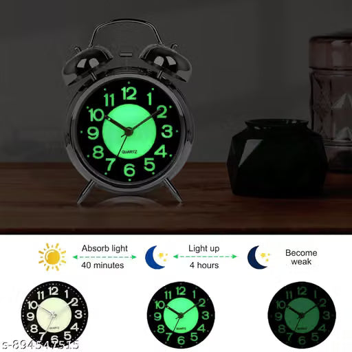 Silver Twin Bell Table Alarm Clock