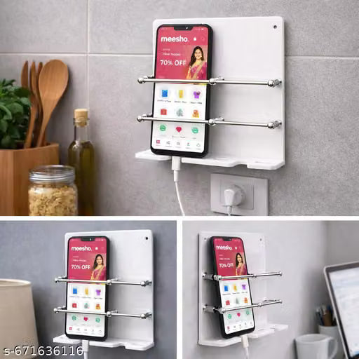 Acrylic Wall Mounted Mobile Charging Stand for Smartphones