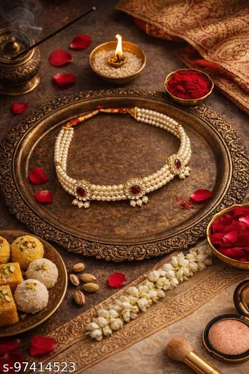Pearl Two Layer Chinchpeti Ethnic Necklace