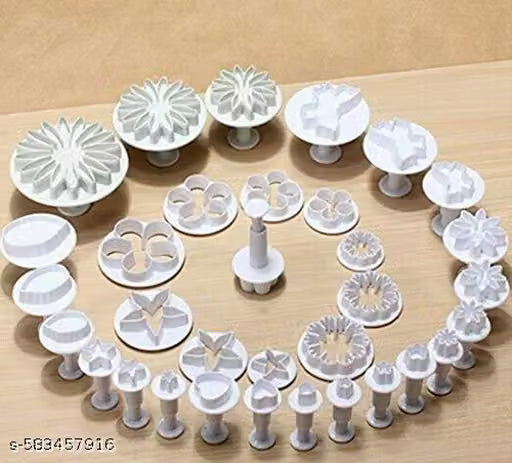 Fondant and Cookie Plunger Cutter Set, 33 Pieces