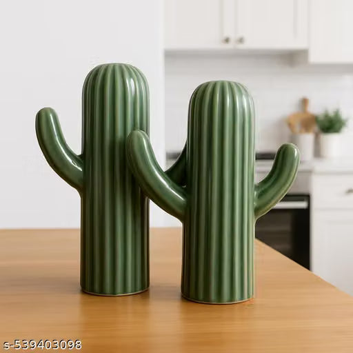 Ceramic Cactus Salt and Pepper Shaker Set, 2 Pieces