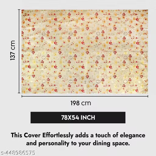 Soft-Touch Shiny Reusable Dining Table Cover for 6 Seats