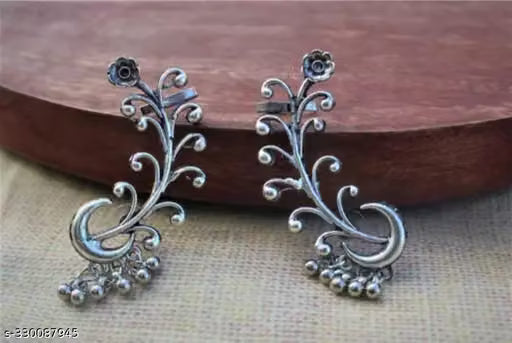 Oxidised Silver Minimal Ear Cuff