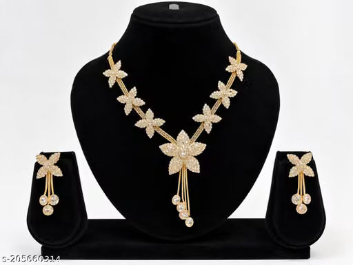 Gold Plated American Diamond Necklace Set