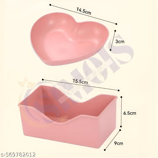 Heart-Shaped Wheat Straw Plates for Snacks and Desserts