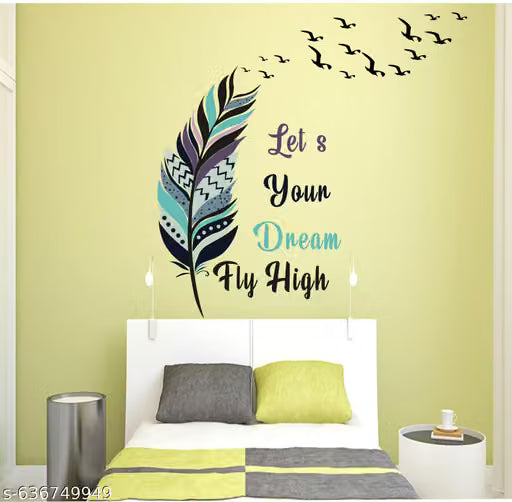 Feather Quote Wall Stickers And Murals Size -91X91 cm