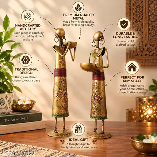 Rajasthani Doll Tea Light Holders Set of 2