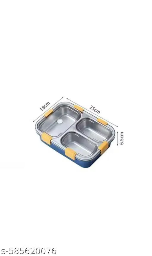 750ml 3-Compartment Lunch Box with Airtight Lid and Spoon