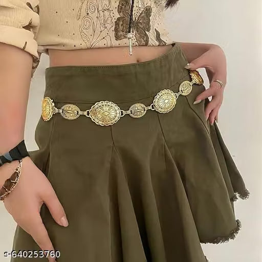 Women Gold Tone Alloy Waist Chain Belt
