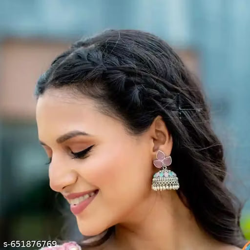 Traditional Gold Tone Ethnic Jhumka Earrings