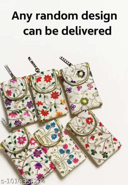 Embroidered Women's Mobile Phone Pouch Sling Bag