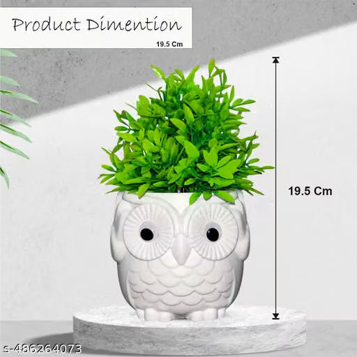 Owl Pot Artificial Plant Set of 2