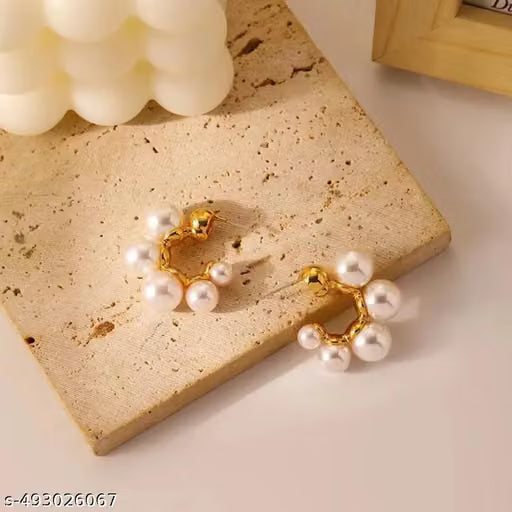 Pearl Inspired Statement Earrings