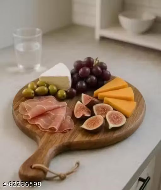 Round Wooden Kitchen Chopping and Serving Board