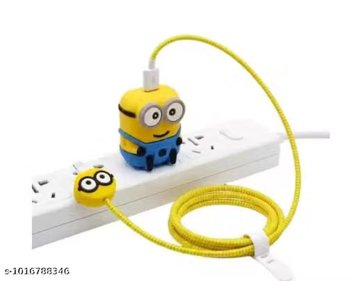 Minion 3D Cartoon iPhone 20W Charger Protector Set