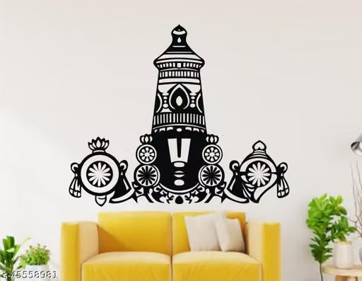 Decor Solution Lord Tirupati balaji black Wall Decal,Wall Sticker and Wallpaper Size(59*71)cm